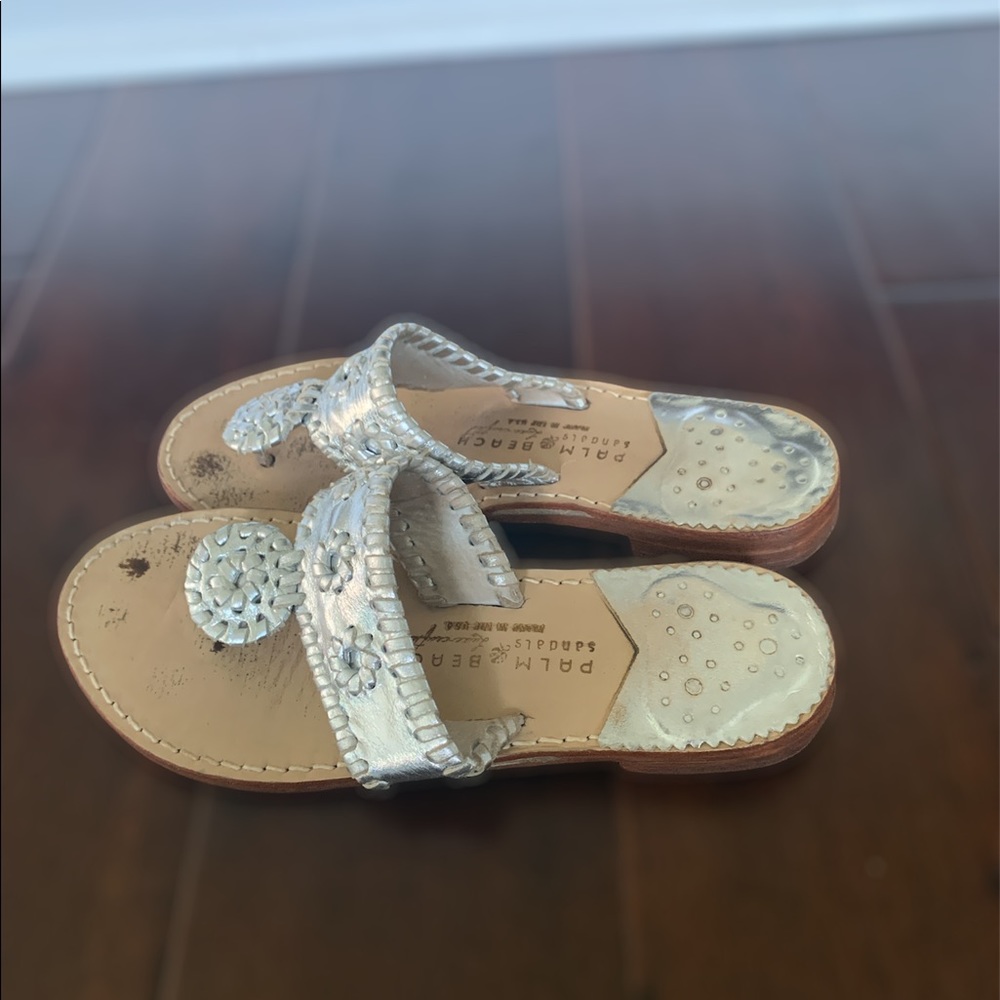 Palm Beach sliver flip flops size 6